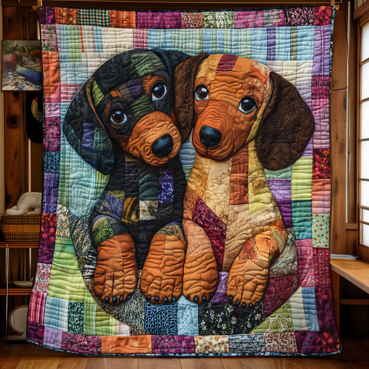 Couple Dachshund WX0301023CL Quilt Blanket