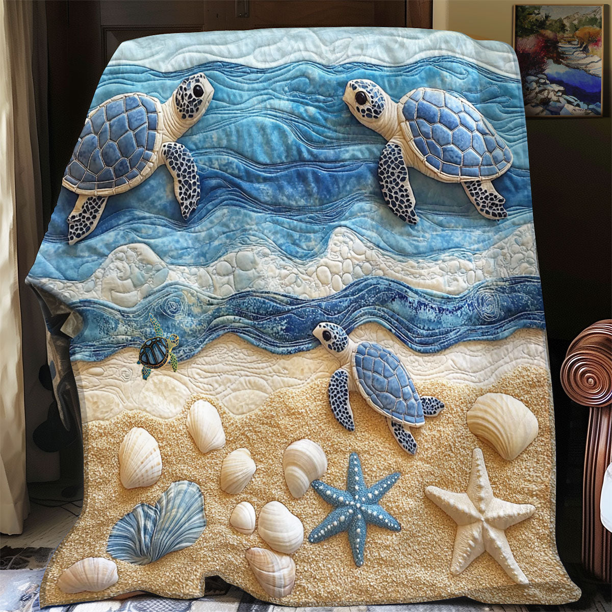 Sea Turtle WJ1712037CL Quilt Blanket