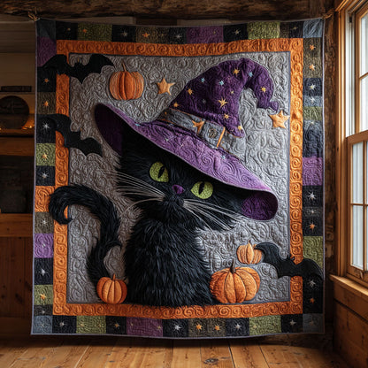 Halloween Witch Cat CW1109050CL Quilt Blanket