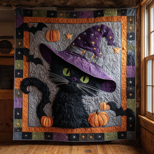 Halloween Witch Cat CW1109050CL Quilt Blanket