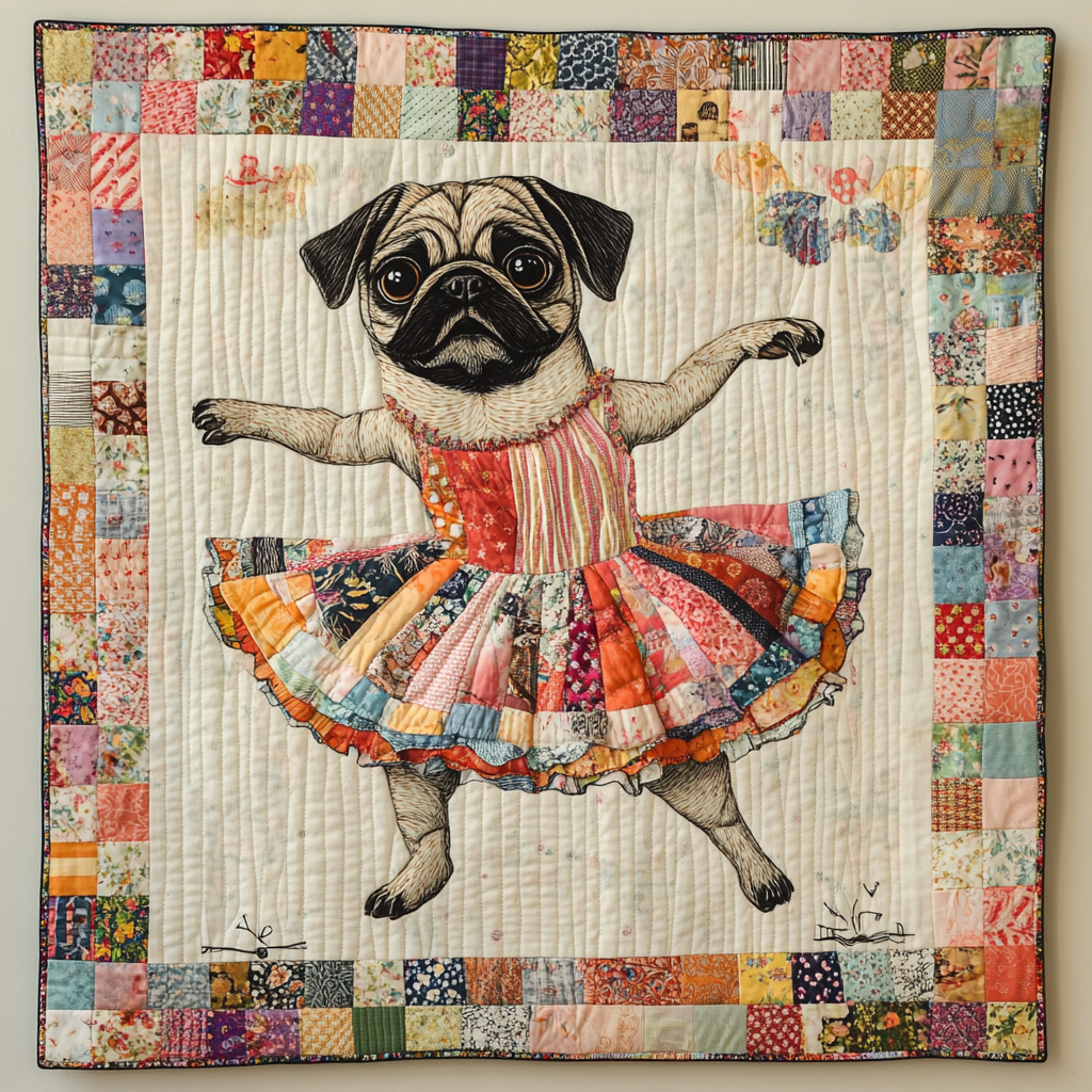 Graceful Pug WN2509091CL Quilt Blanket