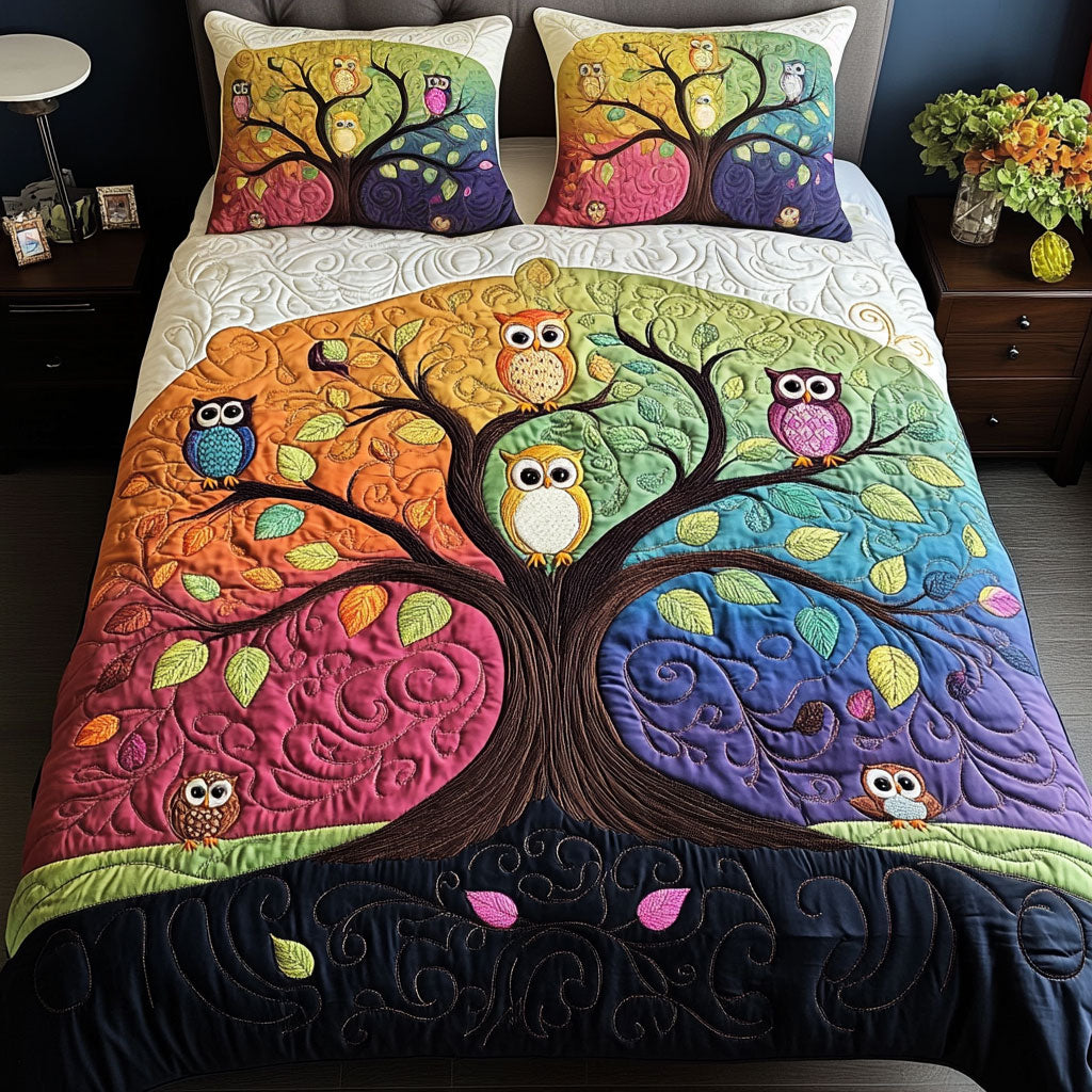Enchanted Forest Owl WJ1303036CL Quilted Bedding Set