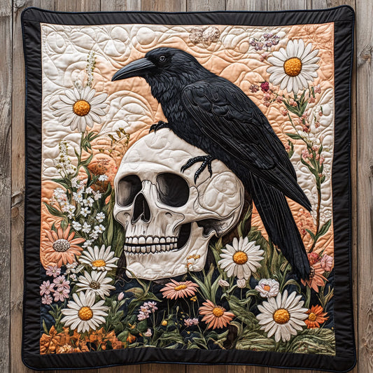 Skull Raven CW0207039CL Quilt Blanket