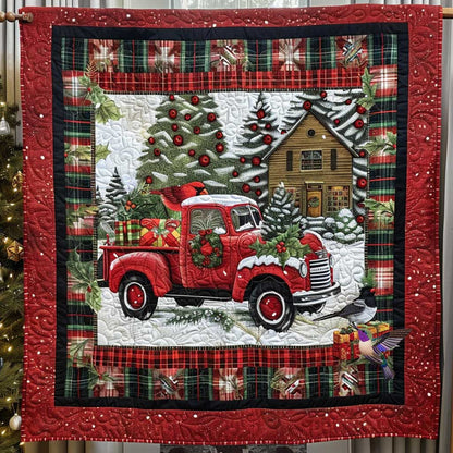 Cozy Red Truck Winter WN1410040CL Quilt Blanket