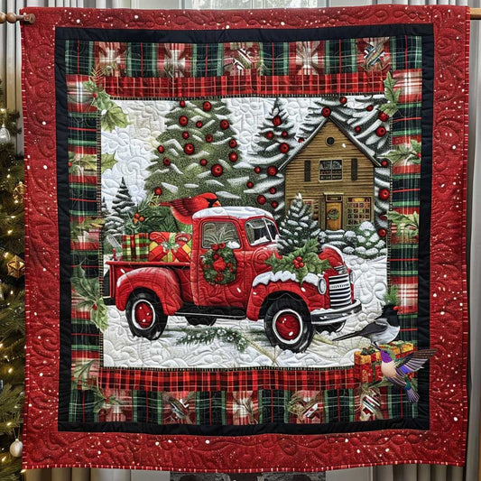 Cozy Red Truck Winter WN1410040CL Quilt Blanket