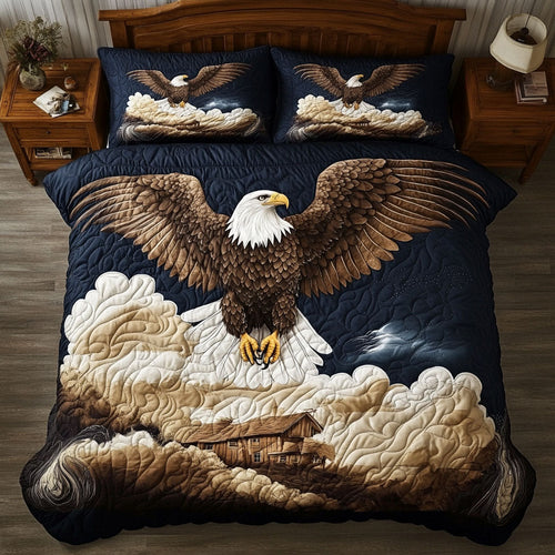 Glorious Eagle In Cloud WY1302089CL Quilted Bedding Set