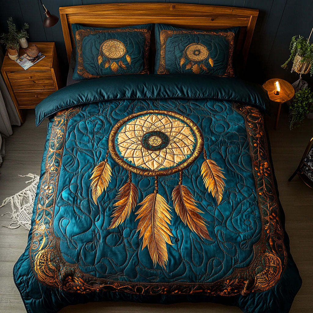 Native Feather Dreamcatcher WY1902045CL Quilted Bedding Set