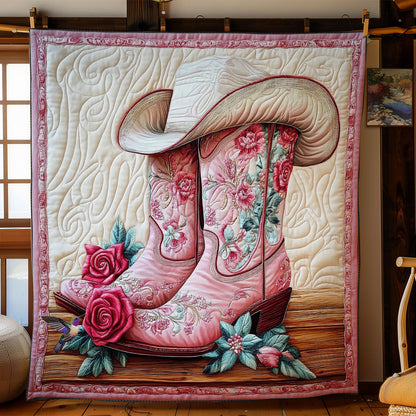 Pink Cowboy Boots WY0612018CL Quilt Blanket