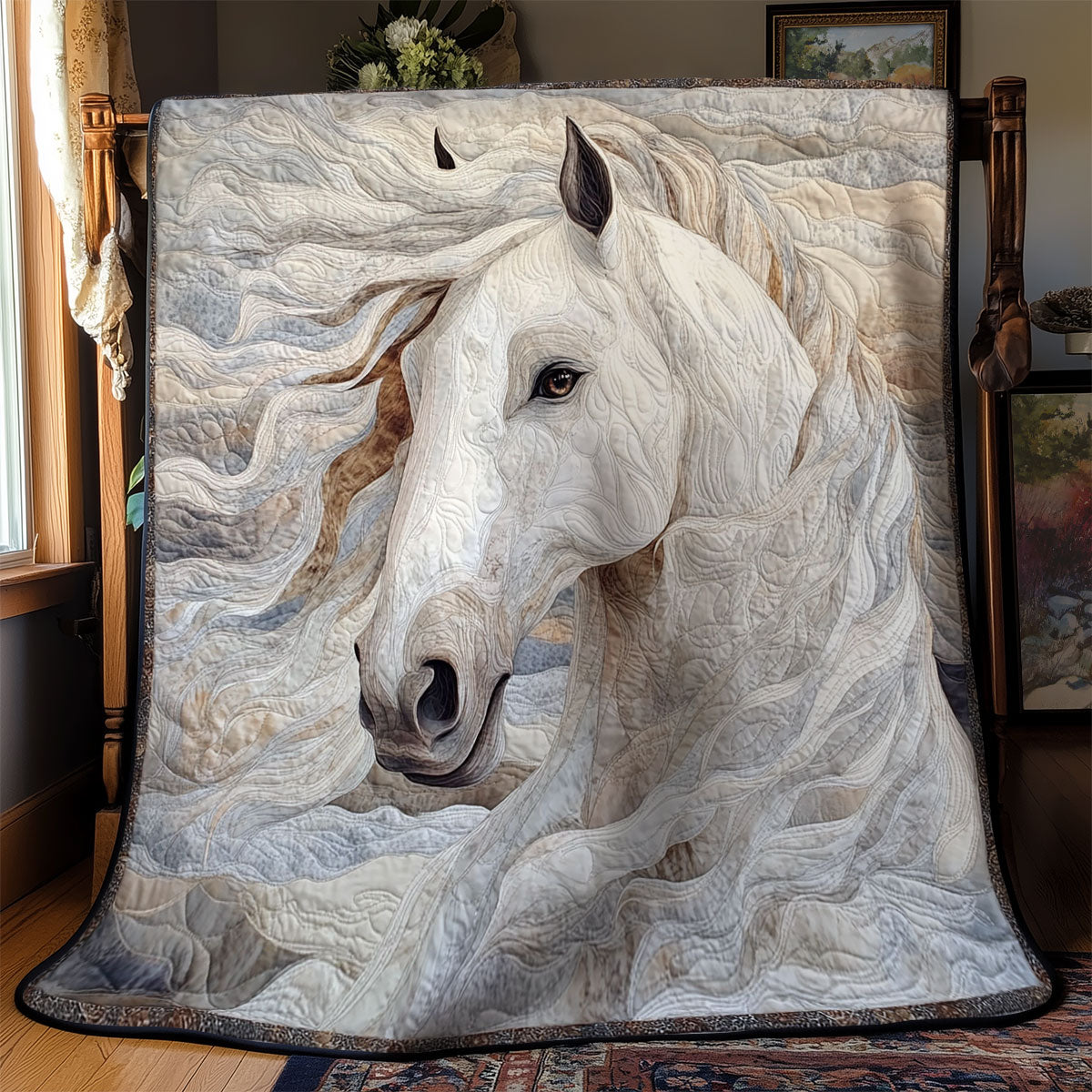 Abstract White Horse WY1202072CL Quilt Blanket