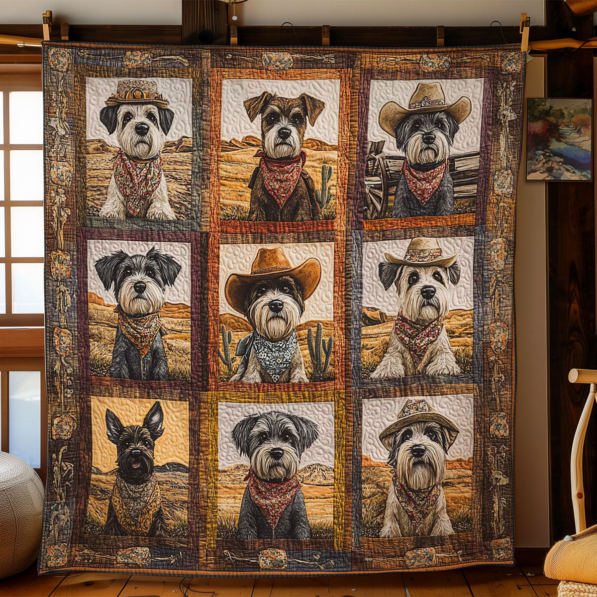 Bandana Schnauzer WN0901006CL Quilt Blanket