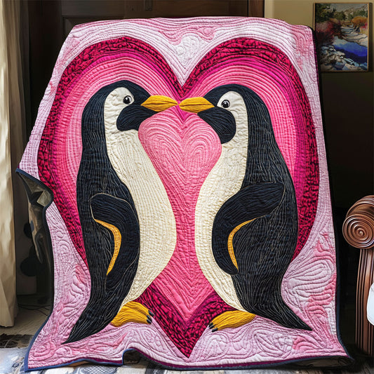 Penguins Valentine WX1601069CL Quilt Blanket