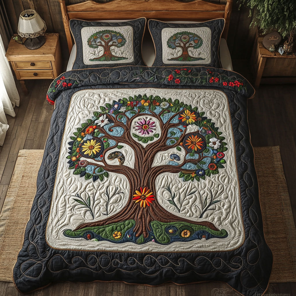 Hippie Style Tree WY1802058CL Quilted Bedding Set