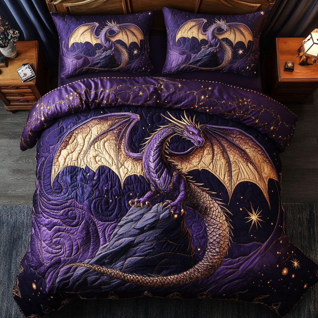 Celestial Dragon Embrace WY0803065CL Quilted Bedding Set