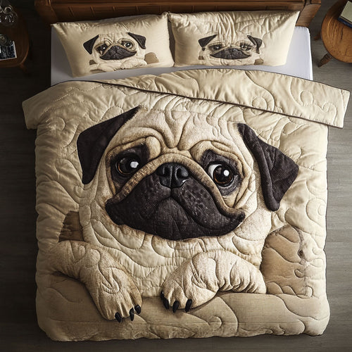 Wheedle Pug WY1302120CL Quilted Bedding Set
