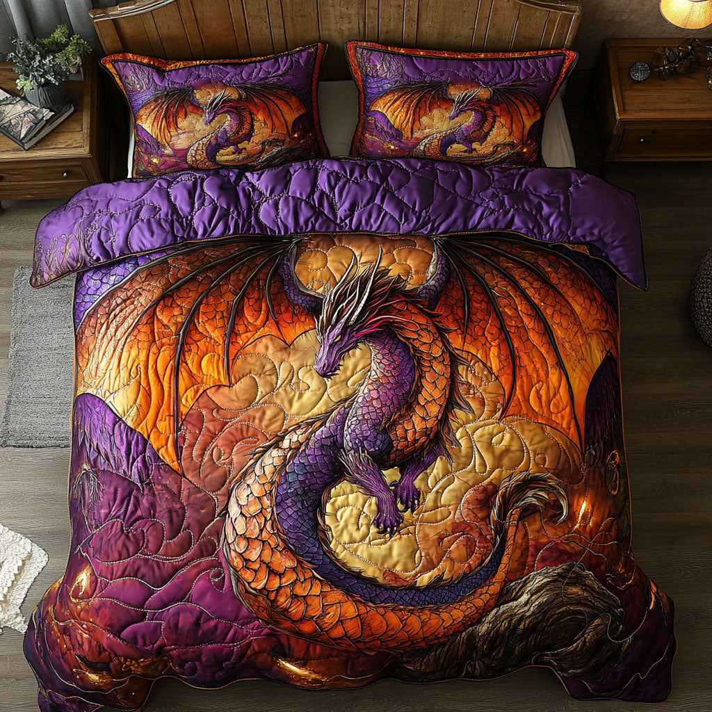 Fire Dragon WY1802048CL Quilted Bedding Set
