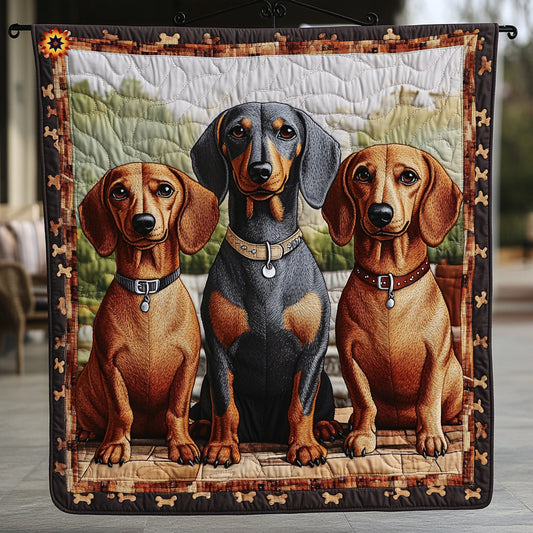 Lovely Dachshund WU0711007CL Quilt Blanket