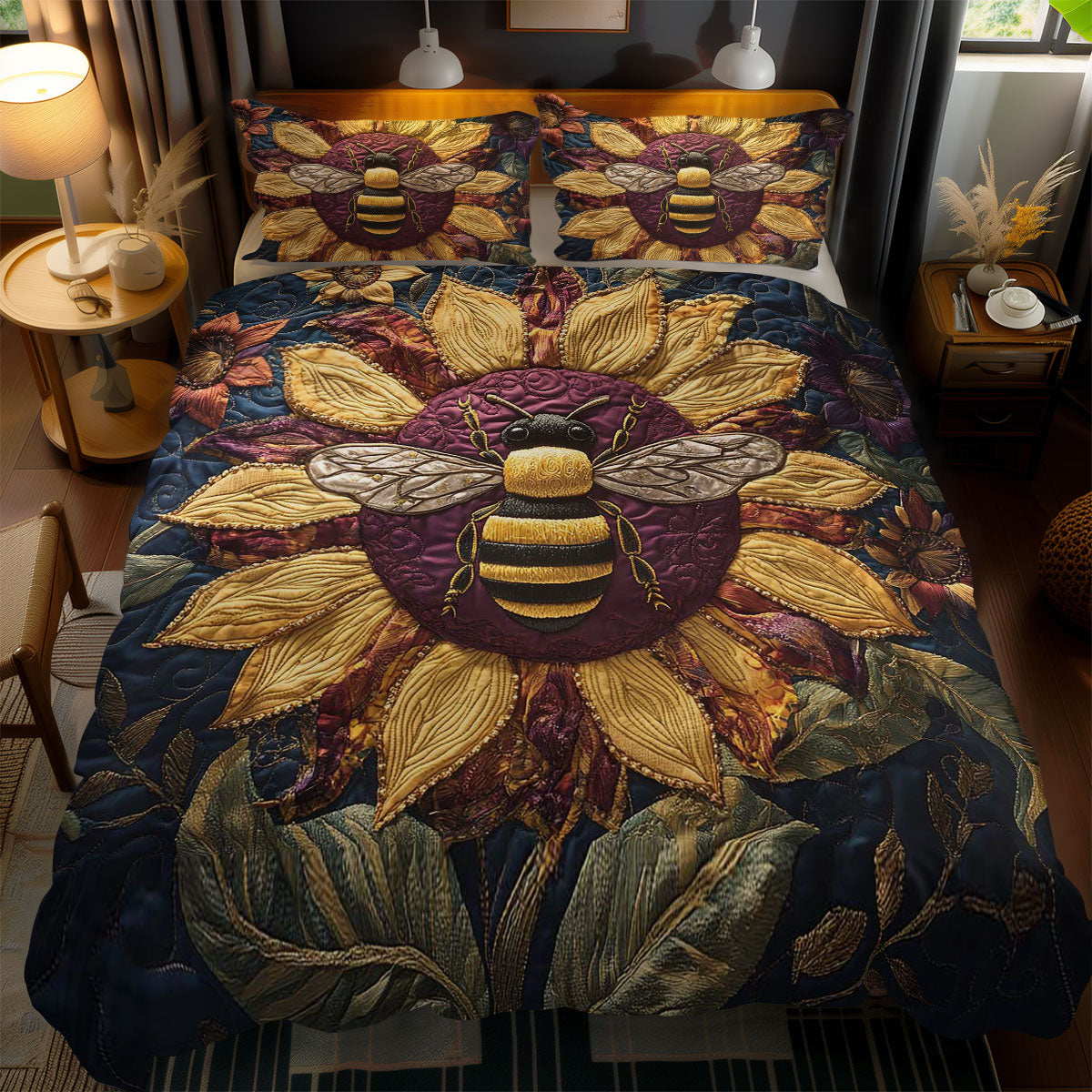 Honeycomb Bee WN1202073CL Quilted Bedding Set