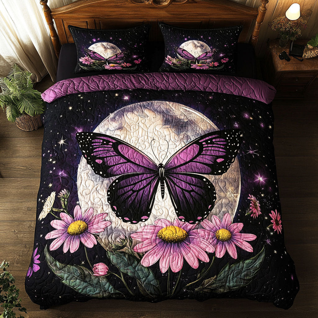 Butterfly Purple Moon WT2702013CL Quilted Bedding Set