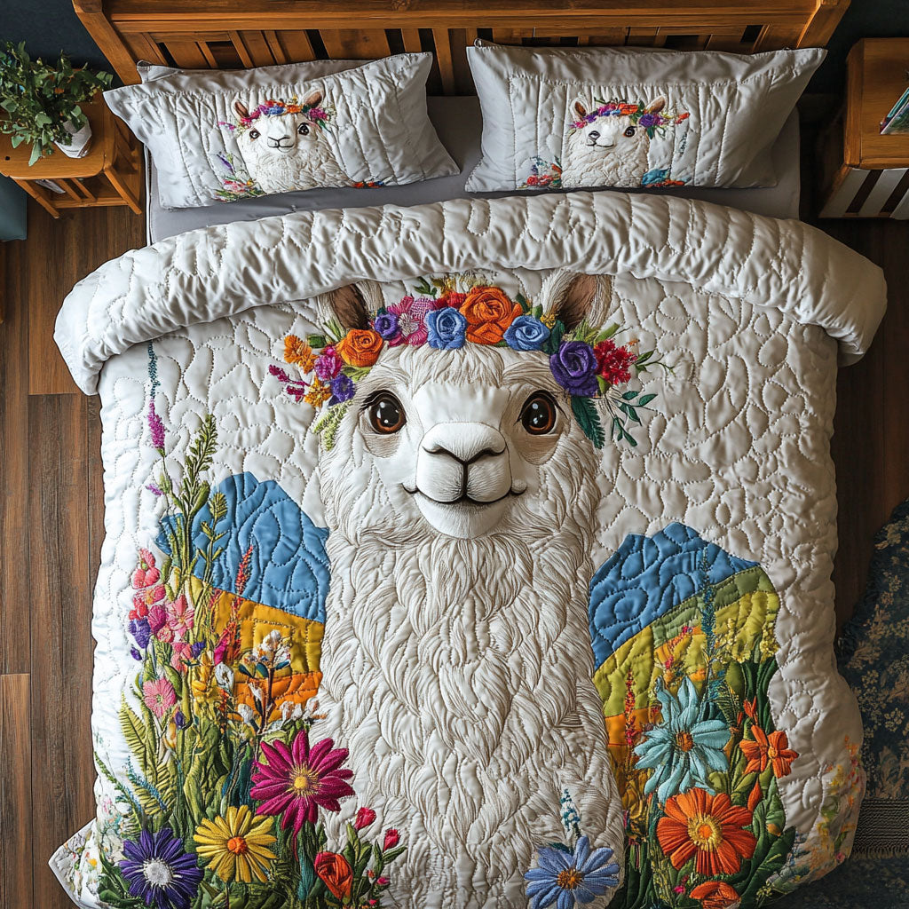 Floral Alpaca WX1403082CL Quilted Bedding Set