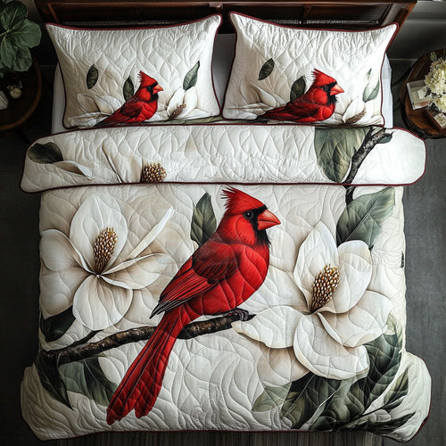Floral Cardinal WX0803173CL Quilted Bedding Set