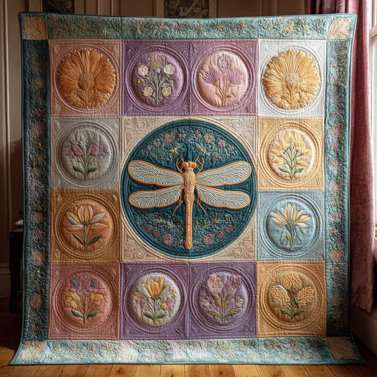 Floral Dragonfly Dance CW1308059CL Quilt Blanket