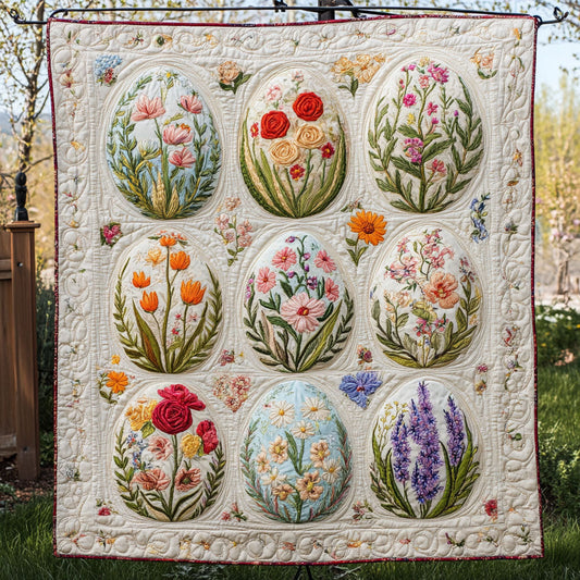 Floral Easter Eggs WU0503052CL Quilt Blanket