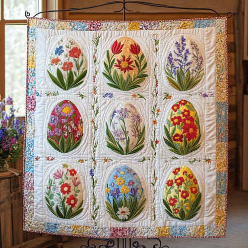 Floral Easter Eggs WU0503054CL Quilt Blanket