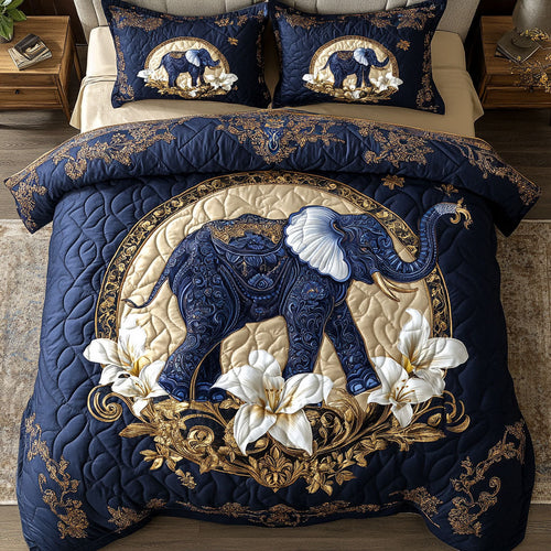 Gilded Elephant Serenity WX0603037CL Quilted Bedding Set