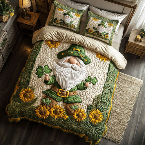 Gnome Sunflower WX1403087CL Quilted Bedding Set