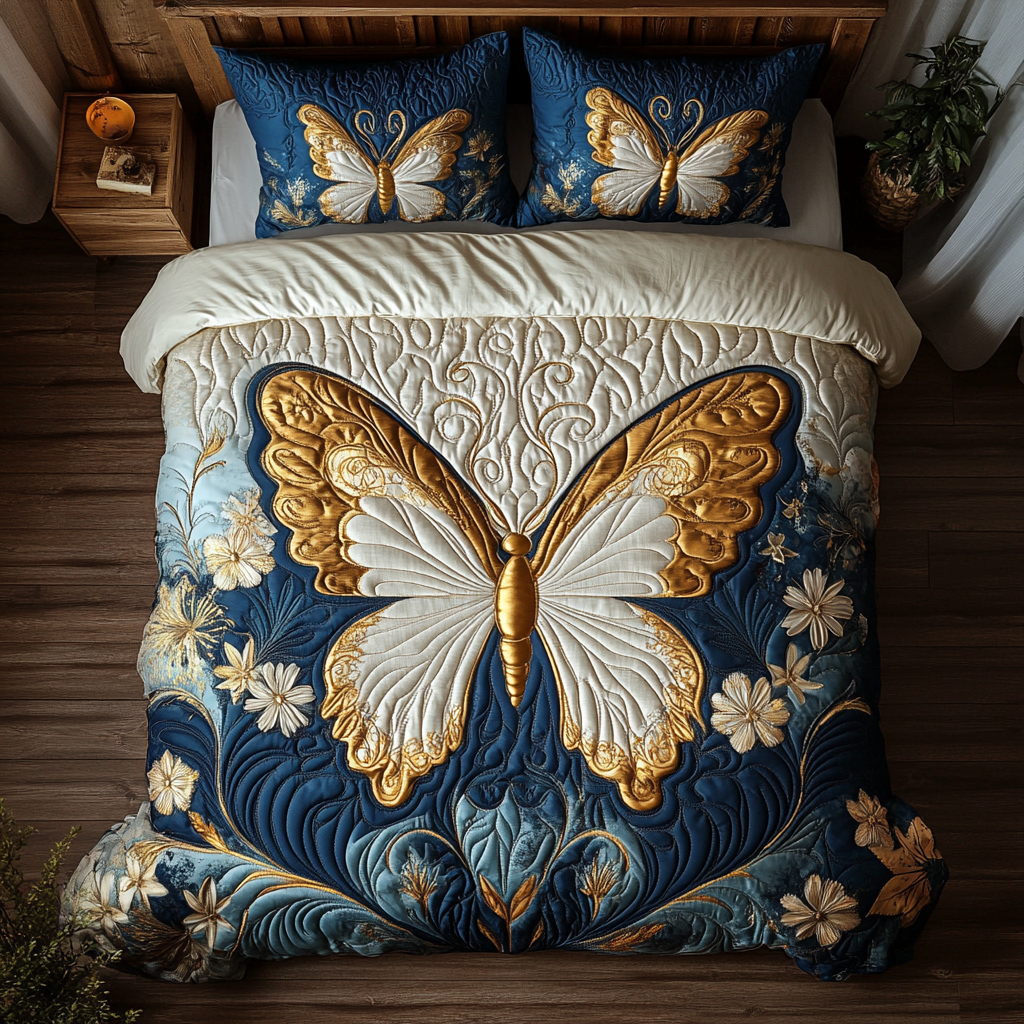 Golden Butterfly XR2002018CL Quilted Bedding Set