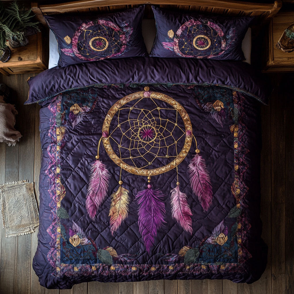 Golden Dreamcatcher WX0603042CL Quilted Bedding Set