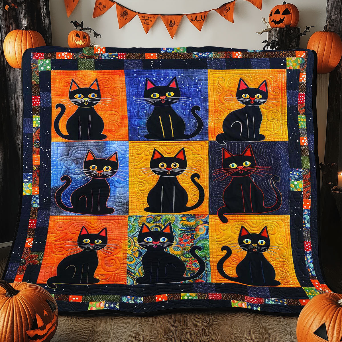 Black Cats WJ1908002CL Quilt Blanket