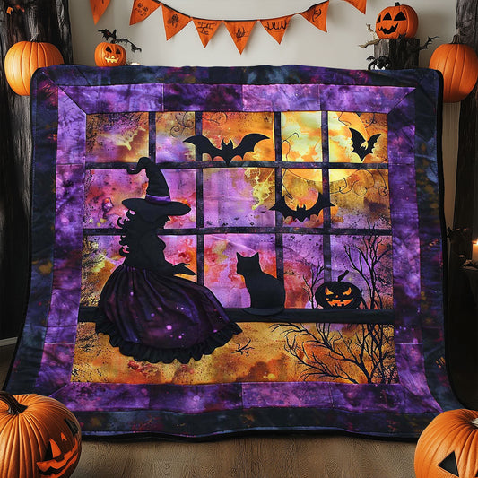 Halloween Witch And Cat WJ0908003CL Quilt Blanket