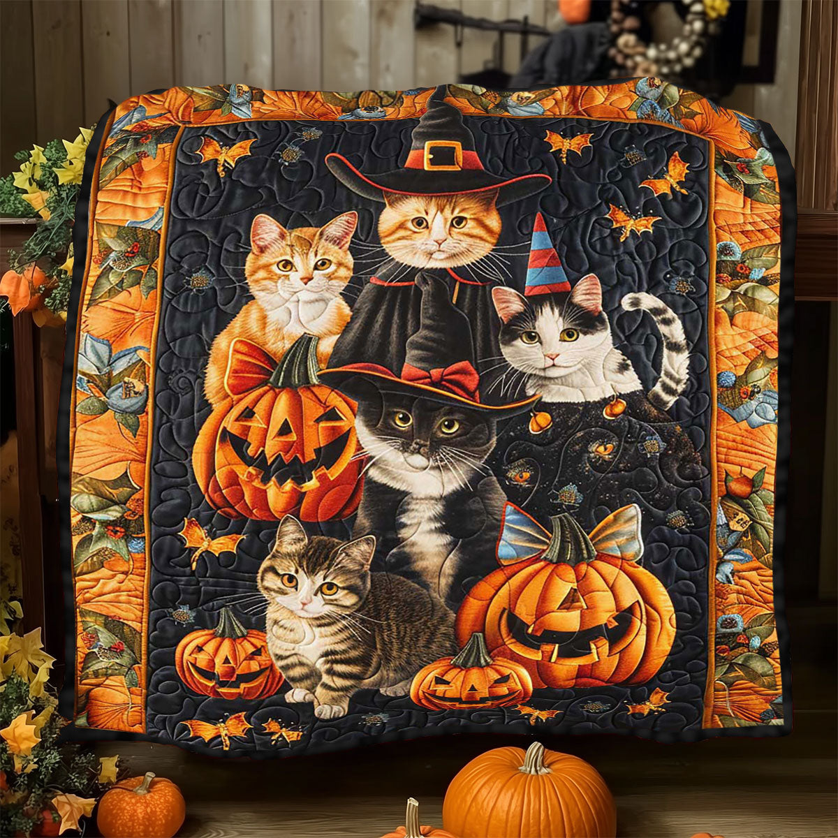 Halloween Cat WJ2608014CL Quilt Blanket