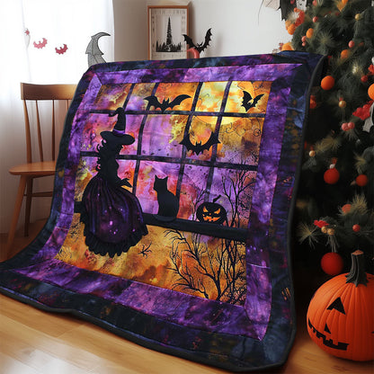 Halloween Witch And Cat WJ0908003CL Quilt Blanket