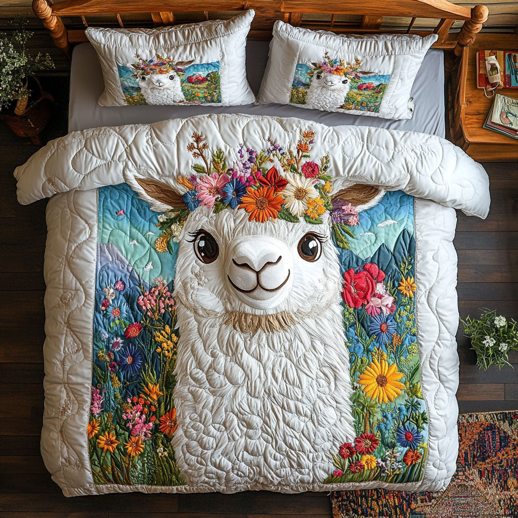 Happy Alpaca WX1403088CL Quilted Bedding Set