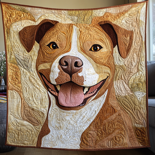 Happy Pitbull WU1302105CL Quilt Blanket
