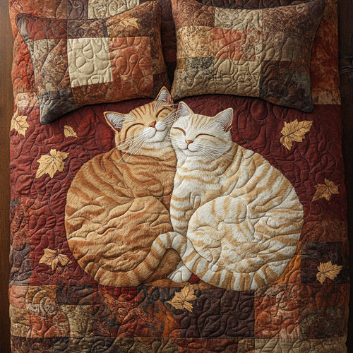 Harvest Cats WX0303025CL Quilted Bedding Set