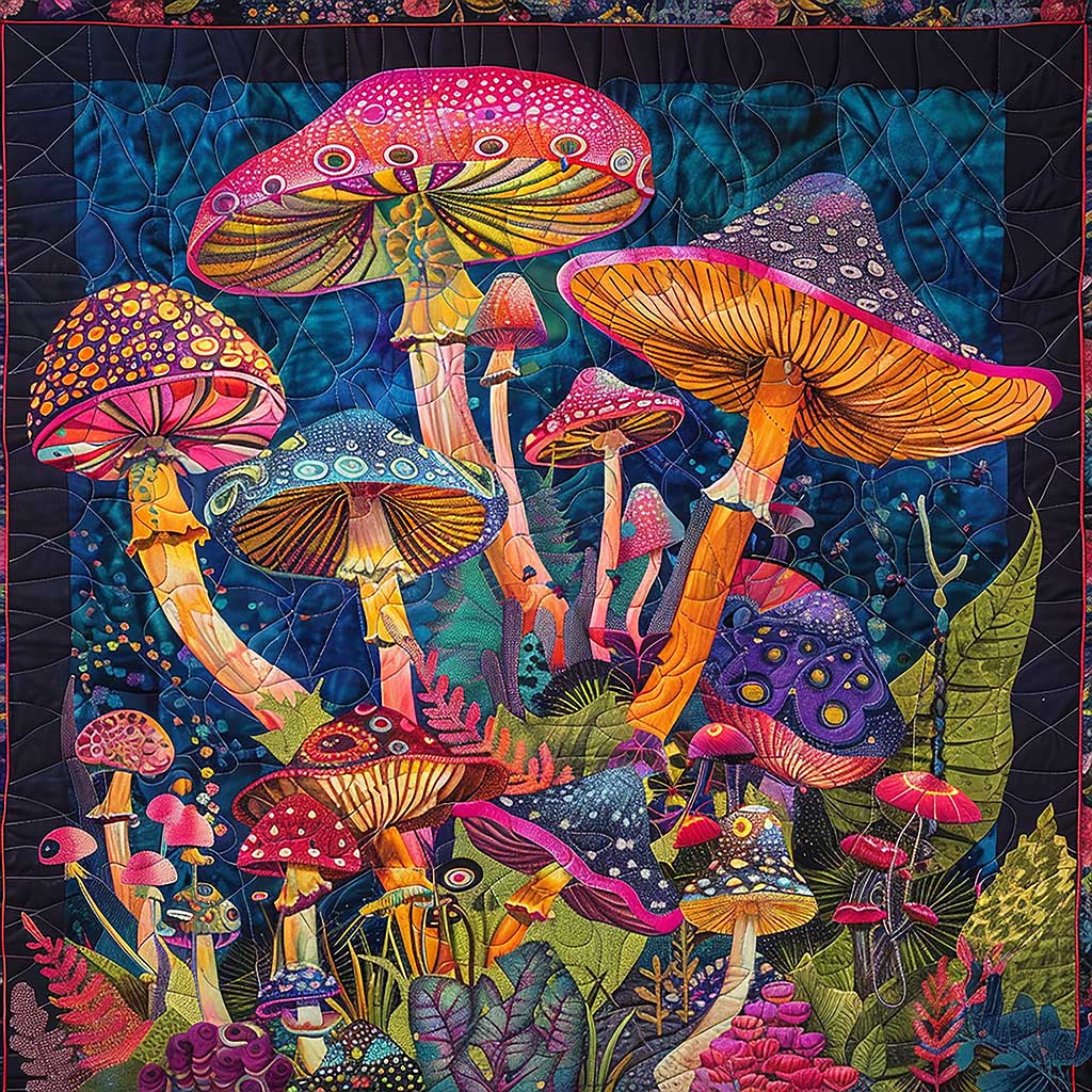 Hippie Mushroom WJ2106014CL Quilt Blanket