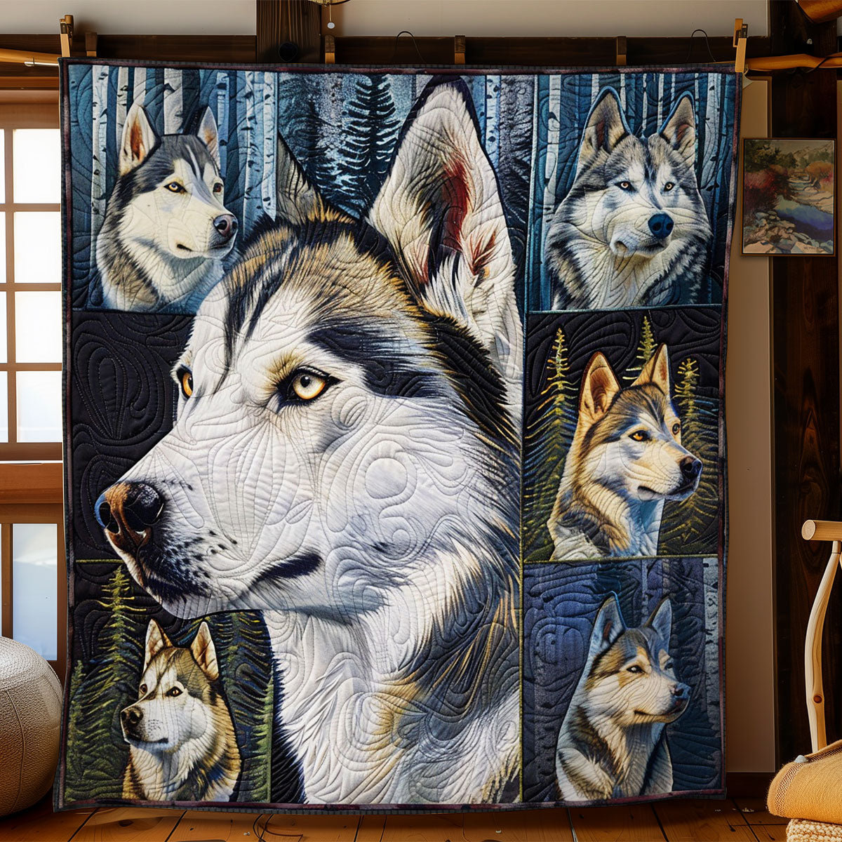 Husky Dogs Is Smart and Strong WO1408024CL Quilt Blanket