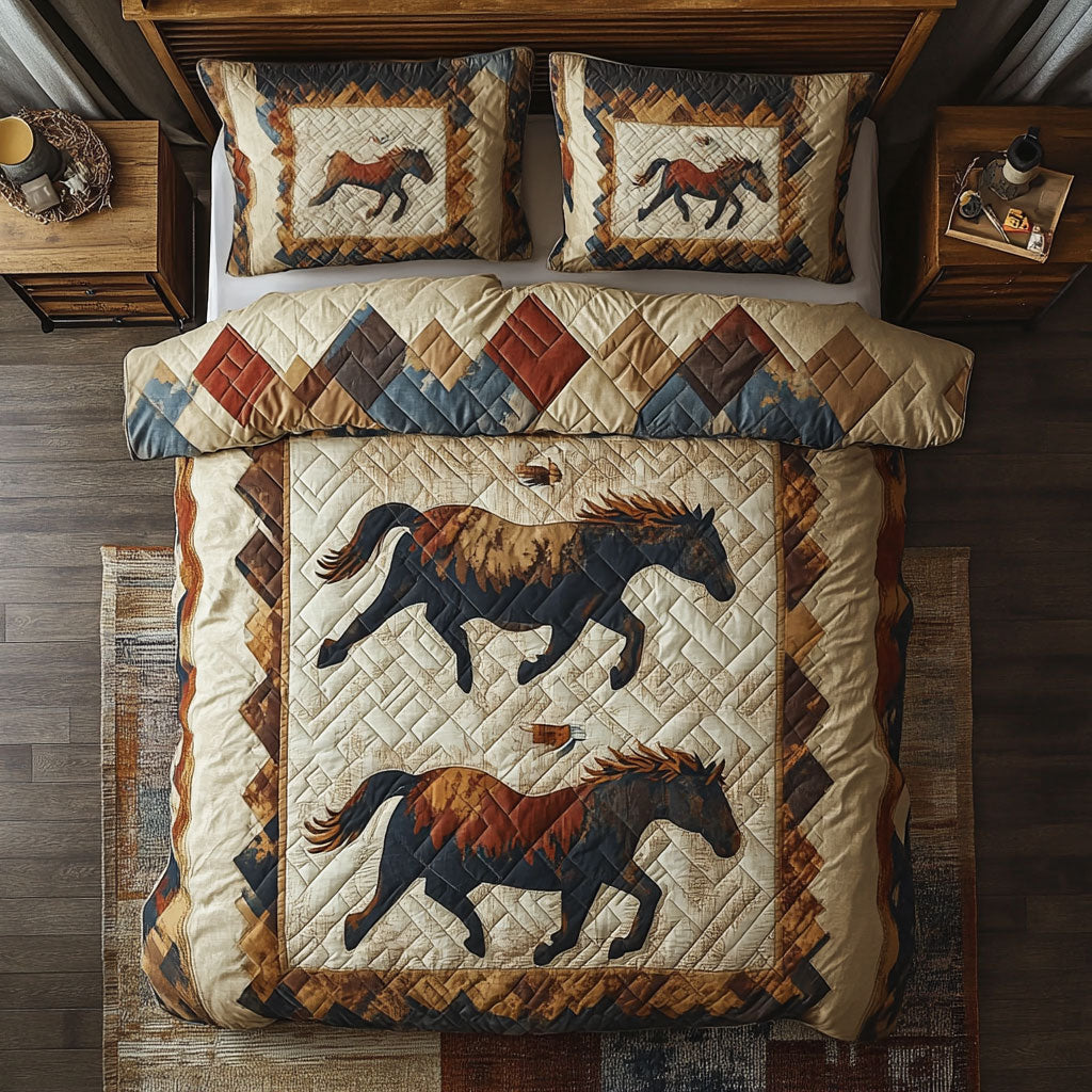 Horse Native American WX2802139CL Quilted Bedding Set