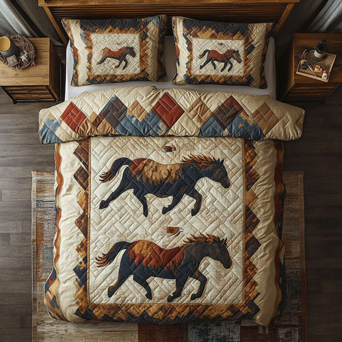 Horse Native American WX2802139CL Quilted Bedding Set