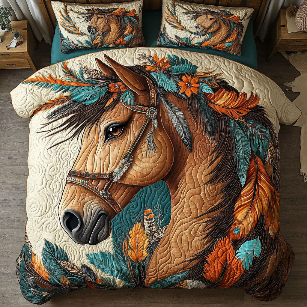 Horse WX1403090CL Quilted Bedding Set