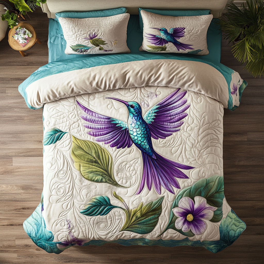 Hummingbird WX0603047CL Quilted Bedding Set