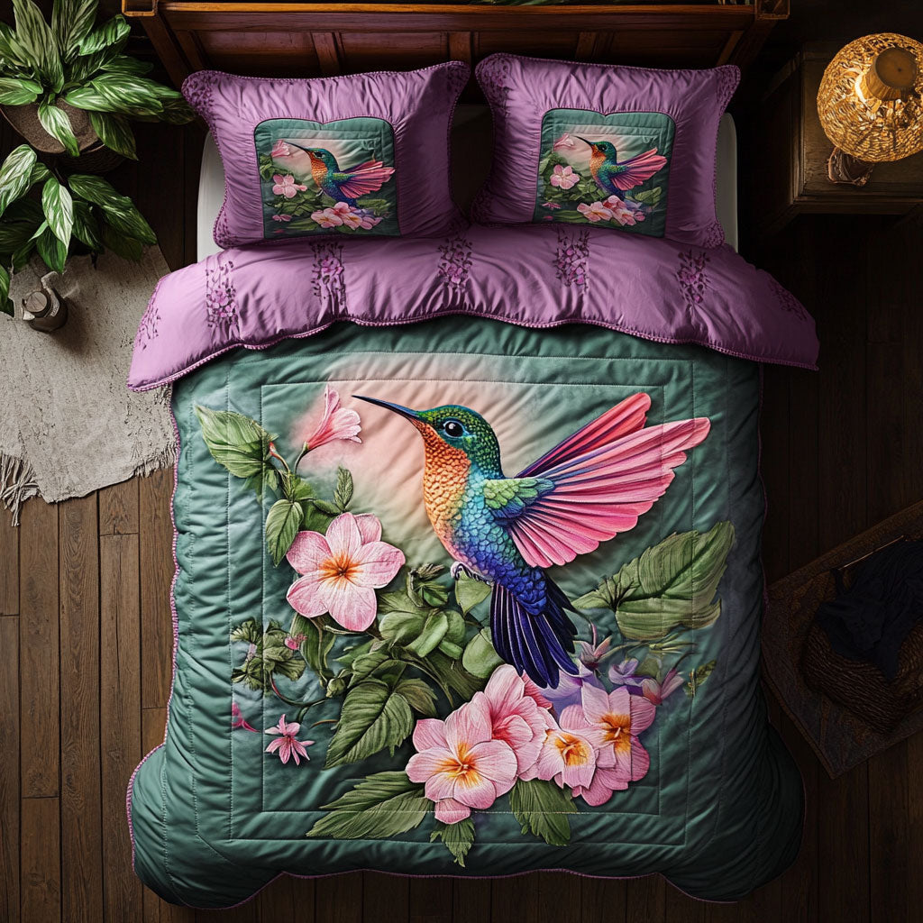 Hummingbird WX2802142CL Quilted Bedding Set