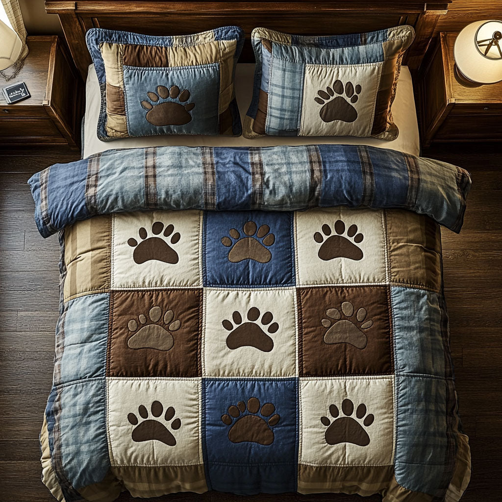 Jeans Dog Paw WX0603048CL Quilted Bedding Set