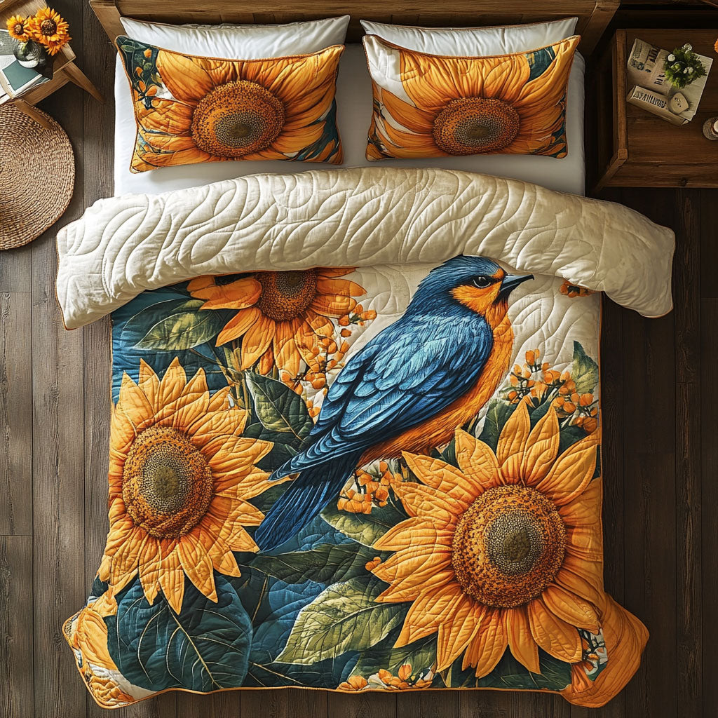 Kingfisher Sunflower WX0703028CL Quilted Bedding Set