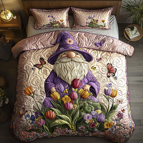 Lavender Gnome WX1403091CL Quilted Bedding Set