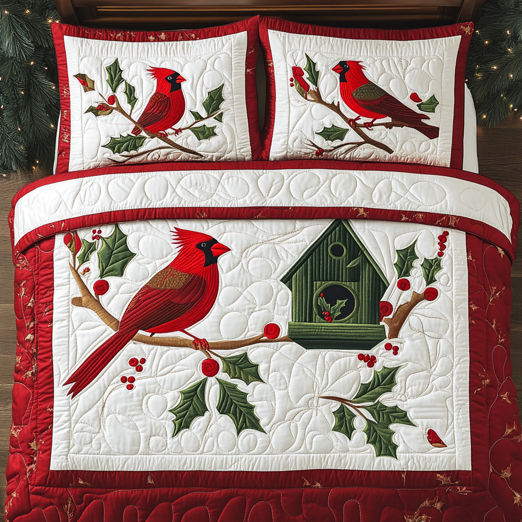 Love Cardinal XR2002013CL Quilted Bedding Set