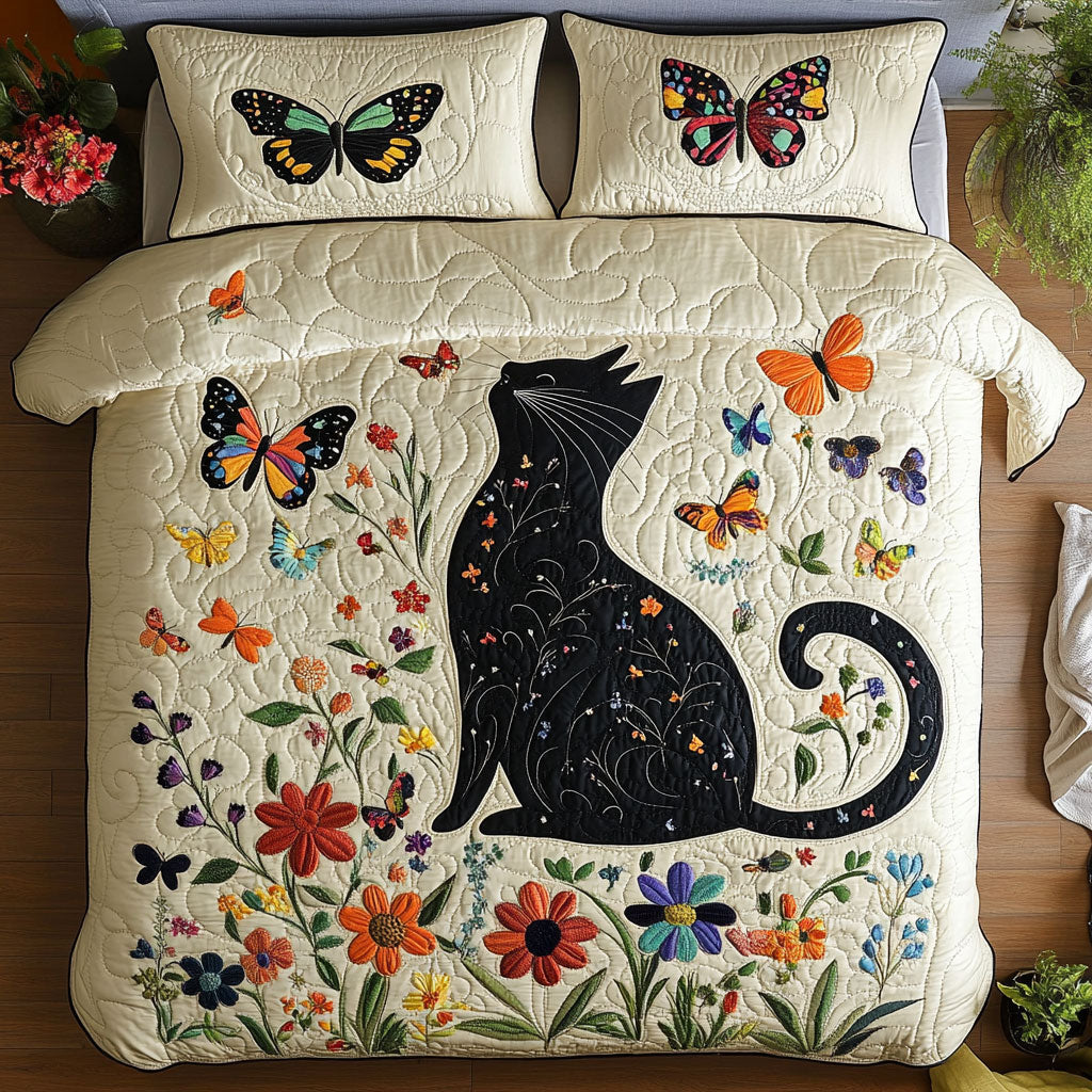 Lovely Cat WX1403093CL Quilted Bedding Set